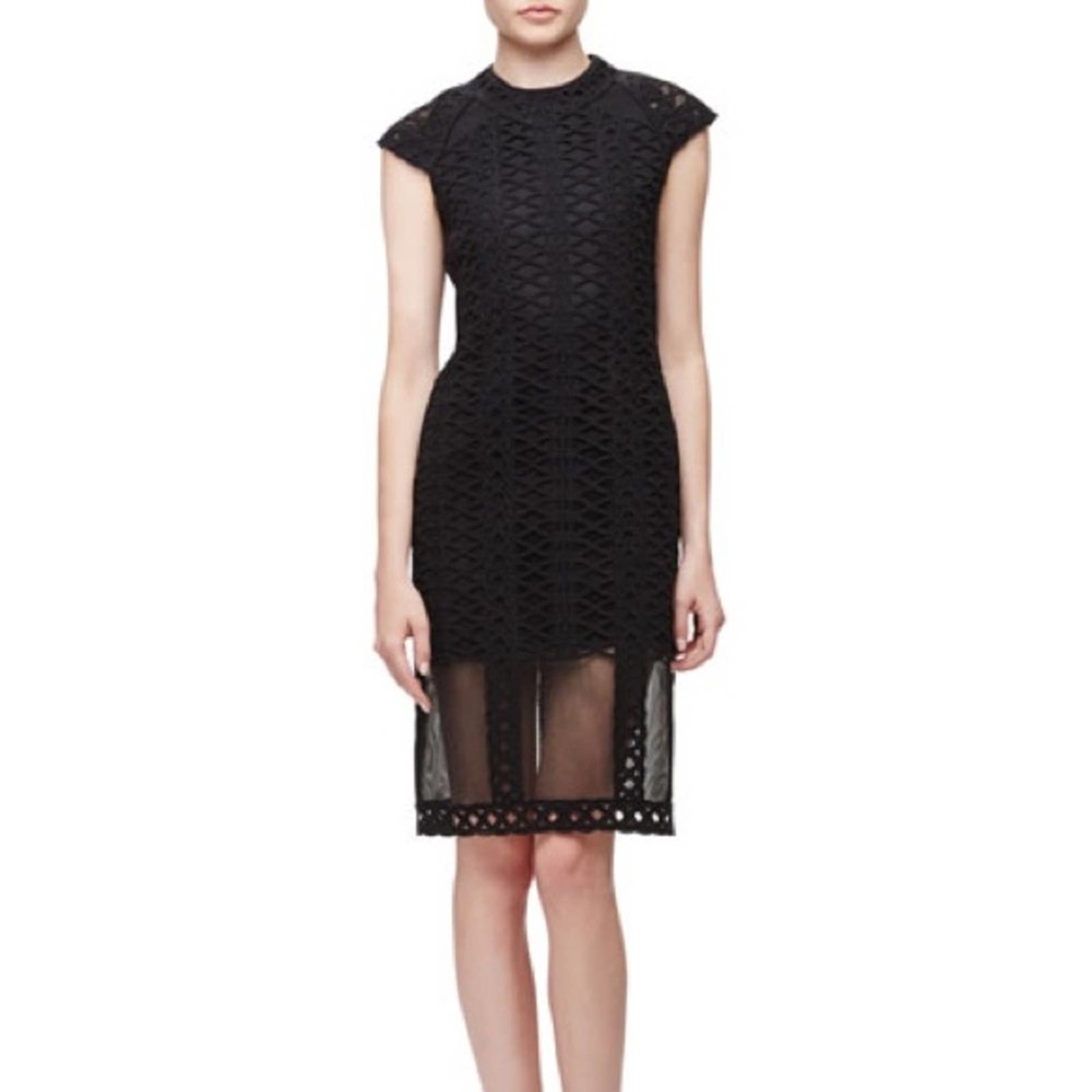 Jonathan Simkhai Cap Sleeve Tread-Lace Dress - Picture 1 of 14